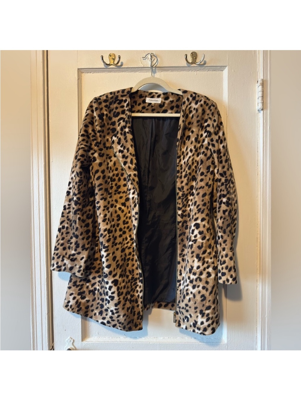Calvin Klein - Leopard Print Women's Coat - Faux Fur Jacket